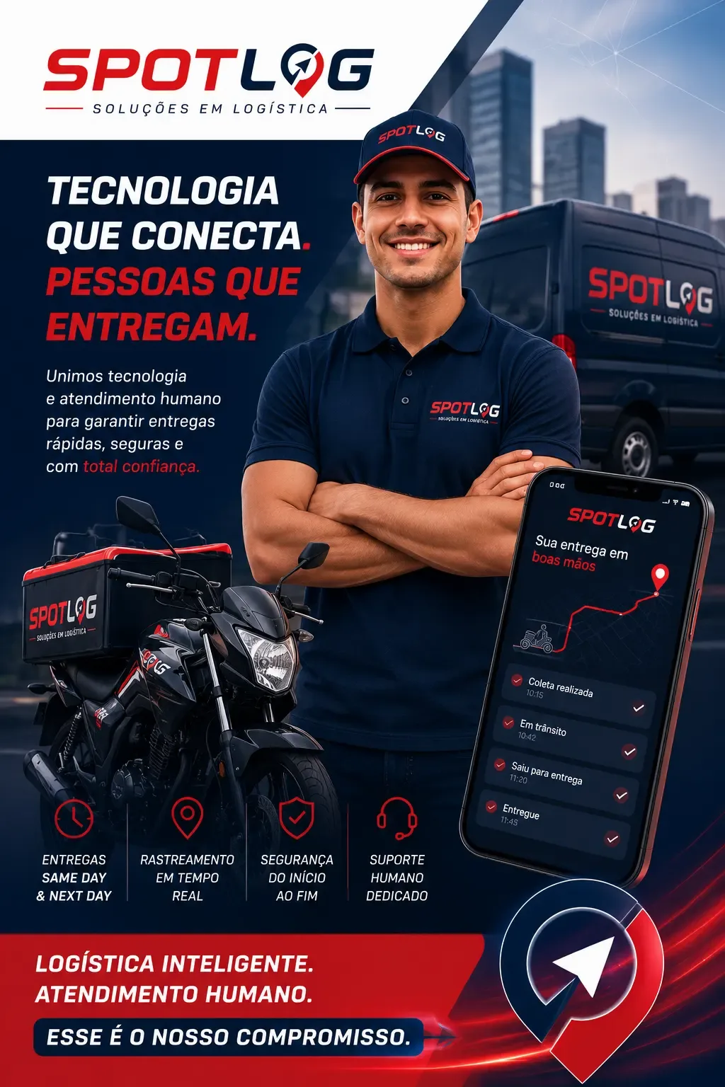 Entregador Spotlog com pacote